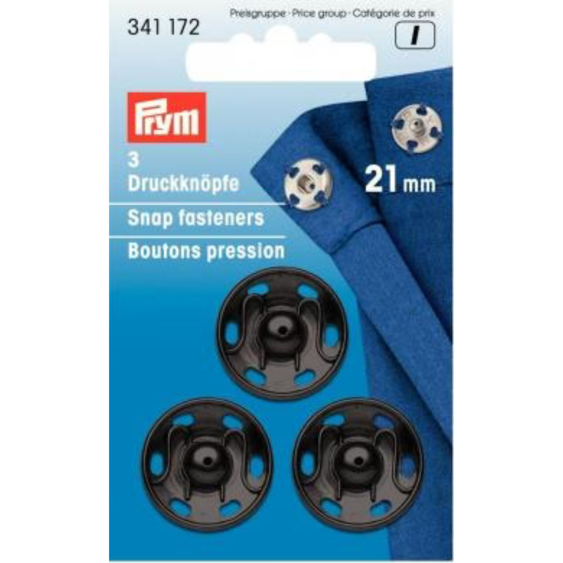 Boutons pression à coudre 21 mm noir