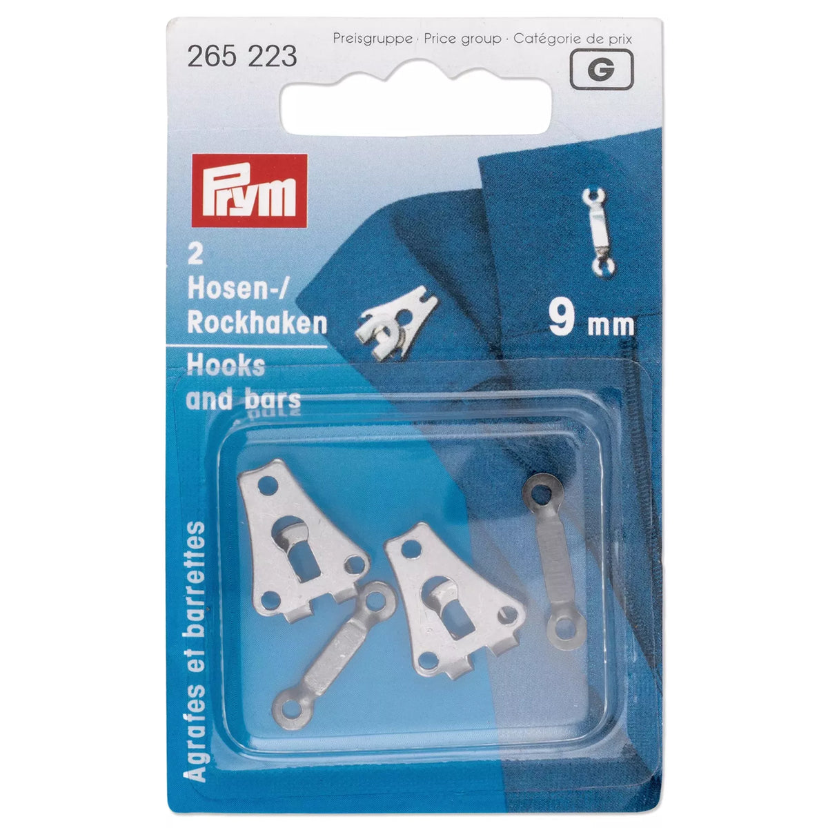 Hosen-/Rockhaken gunmetal 9mm