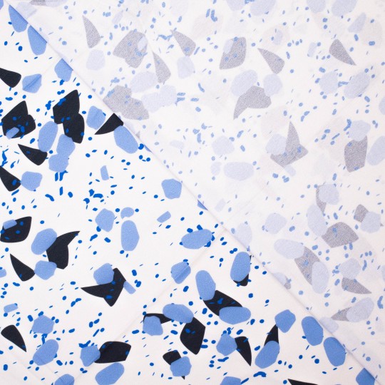 No. 1945 Viksose Crepe Druck blau