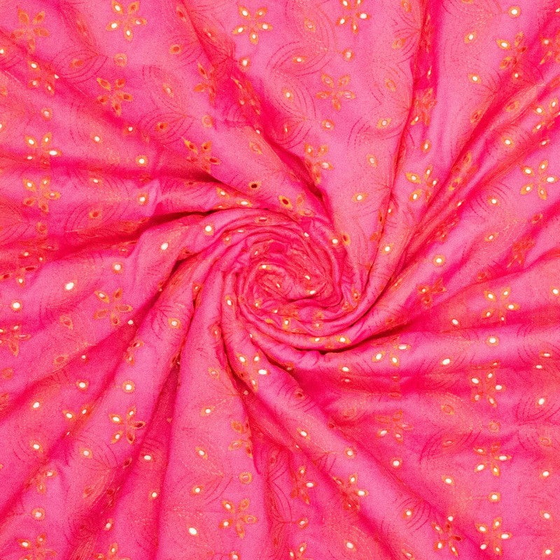 No. 1803 bestickte Baumwolle pink orange