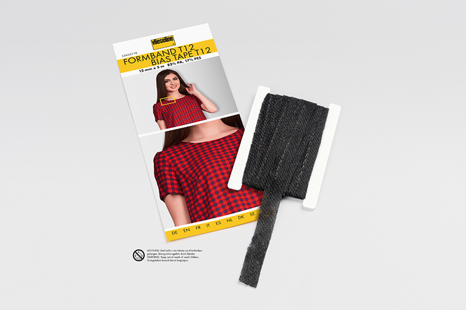 Vlieseline Formband 12mm dark gray per m