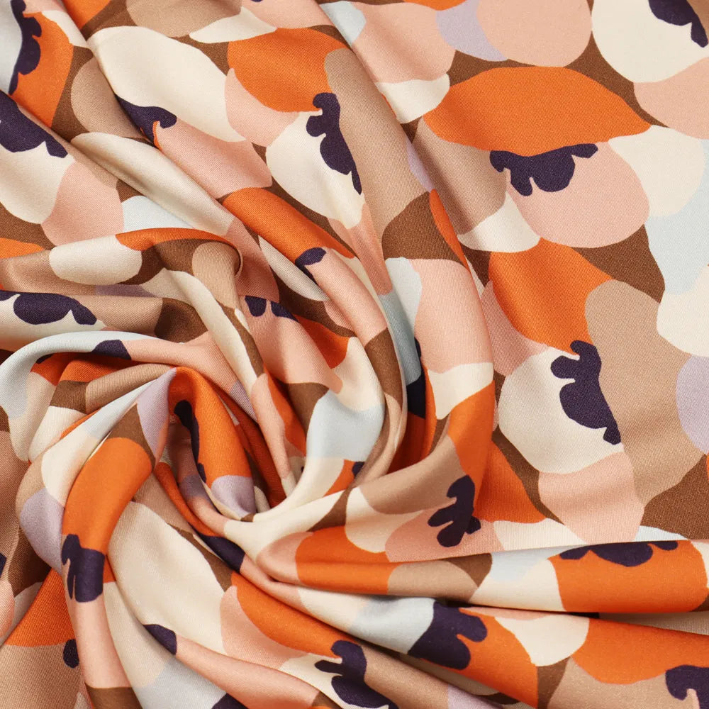 No. 1777 Viskose Blumen orange
