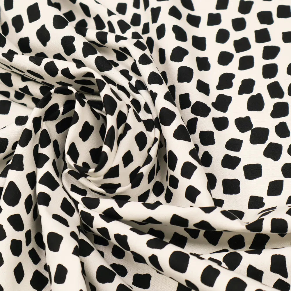 No. 1388 Baumwoll-Poplin Steine schwarz | weiss