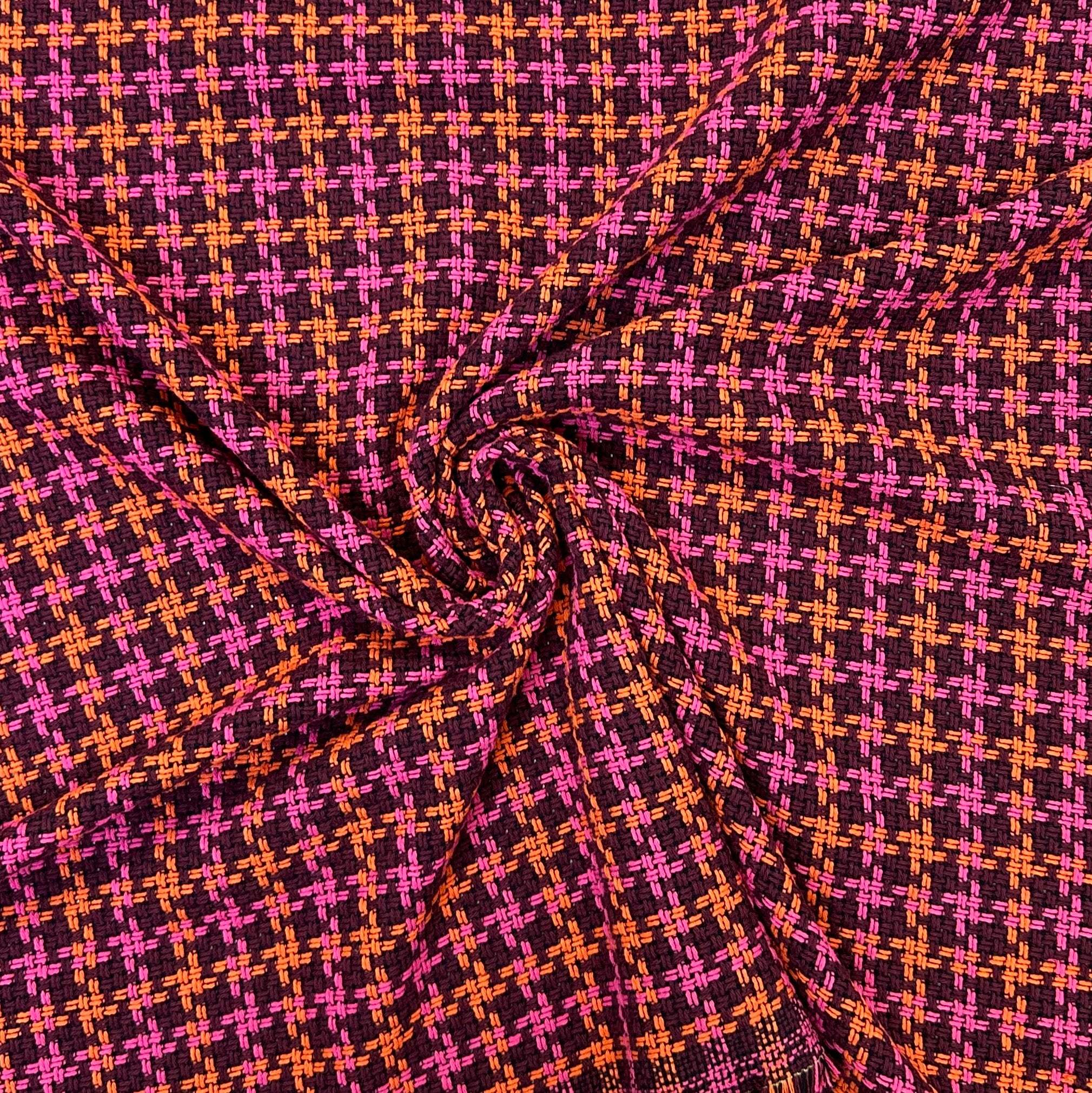 No. 1397 Tweed Houndstooth wine red | orange | pink