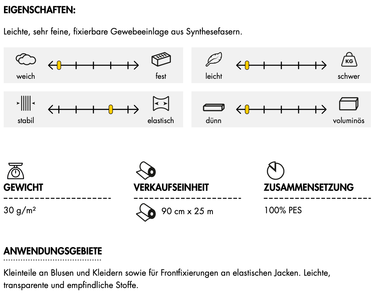 Gewebeeinlage Vlieseline ® G 785 beige - elastisch