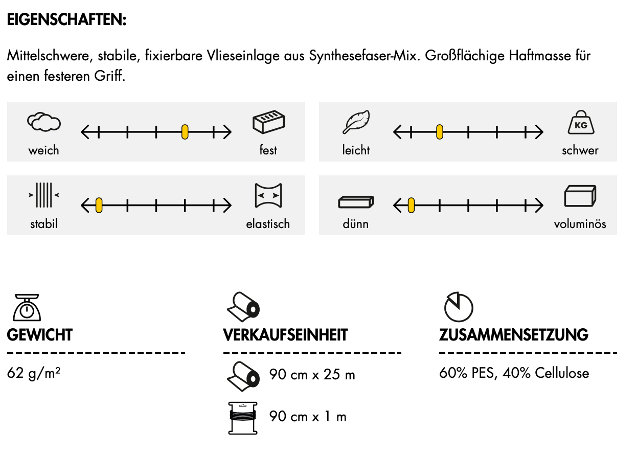 Gewebeeinlage Vlieseline ® H250 weiß