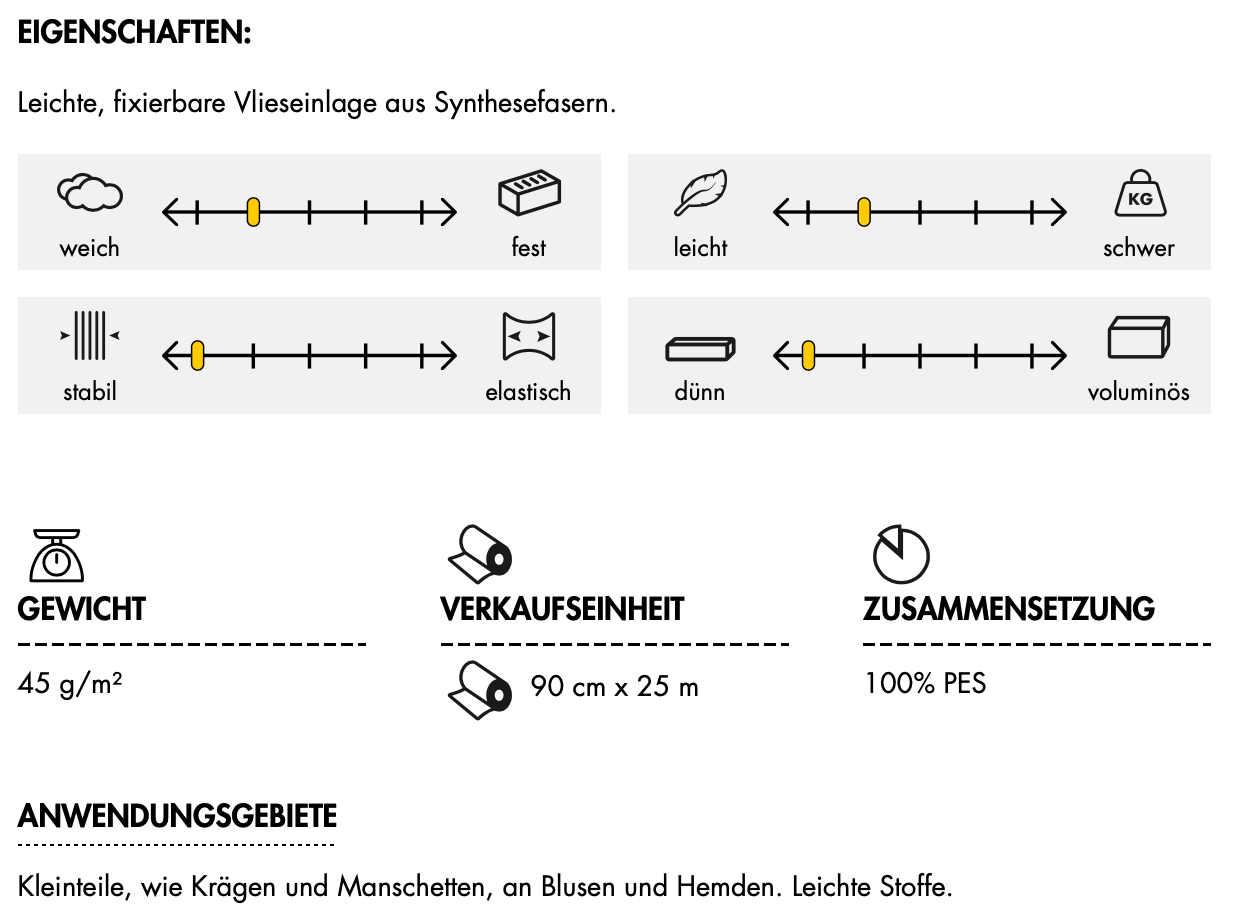 Gewebeeinlage Vlieseline ® H200 softline weiß