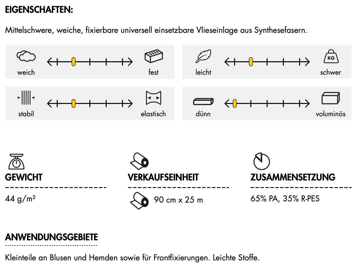 Gewebeeinlage Vlieseline ® G 405 weiß