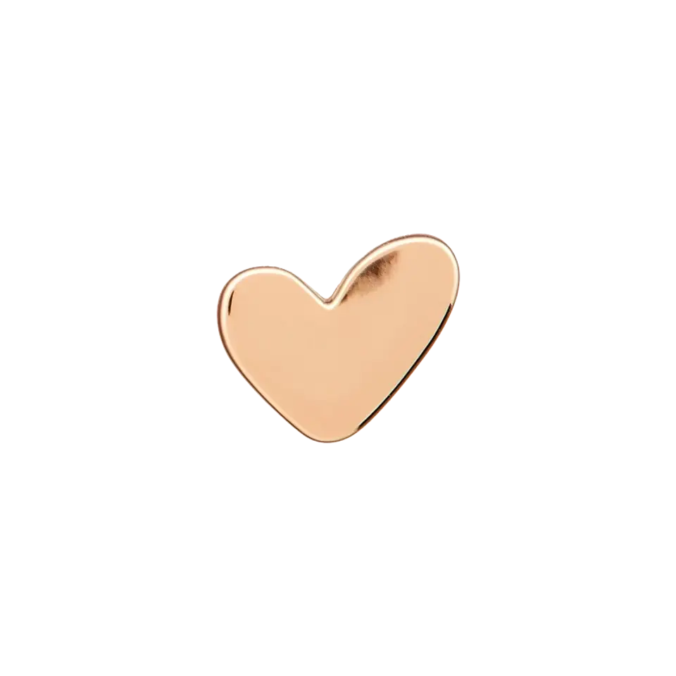 Bouton métal oeillet coeur 8mm doré