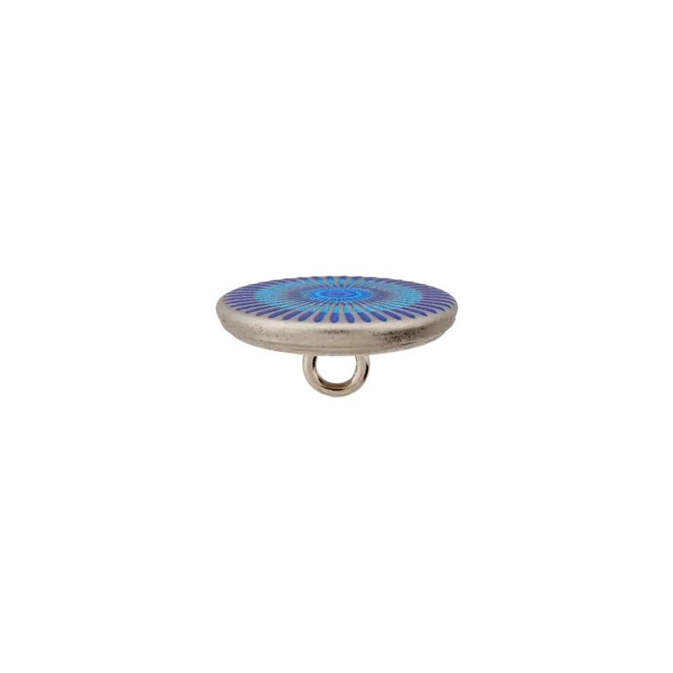 Oeillet bouton métal 15mm bleu