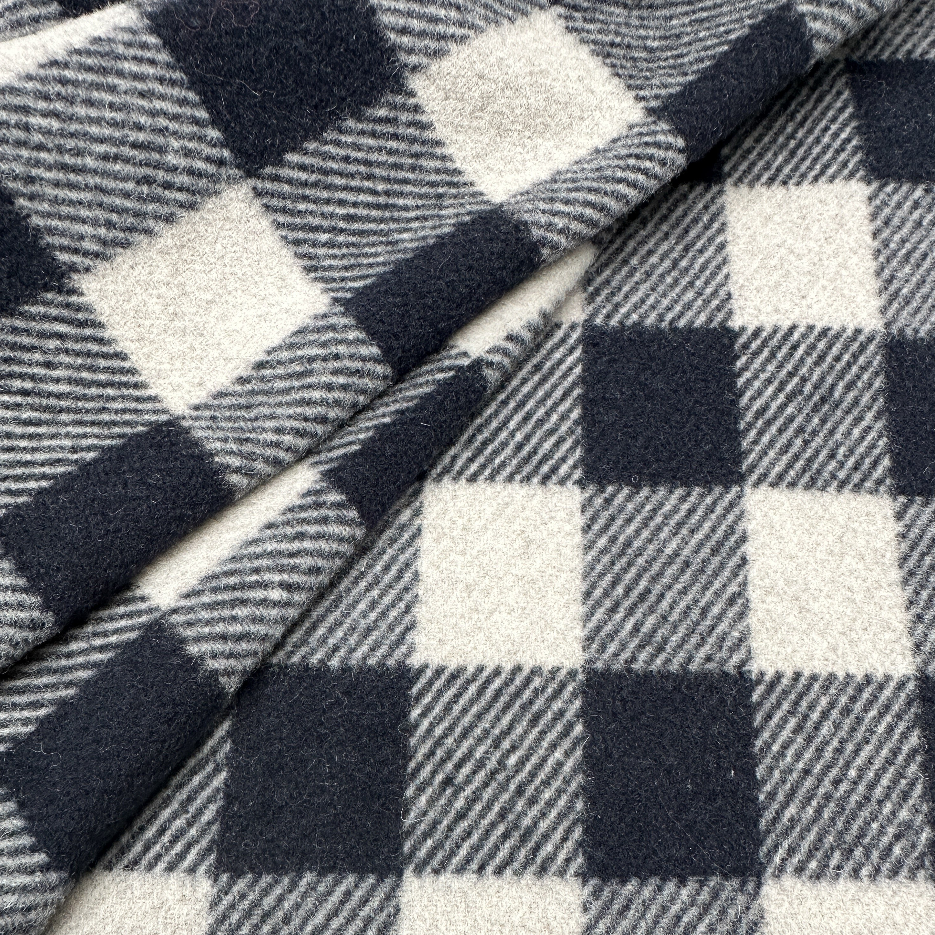 Non. 1447 manteau tissu à carreaux bleu foncé
