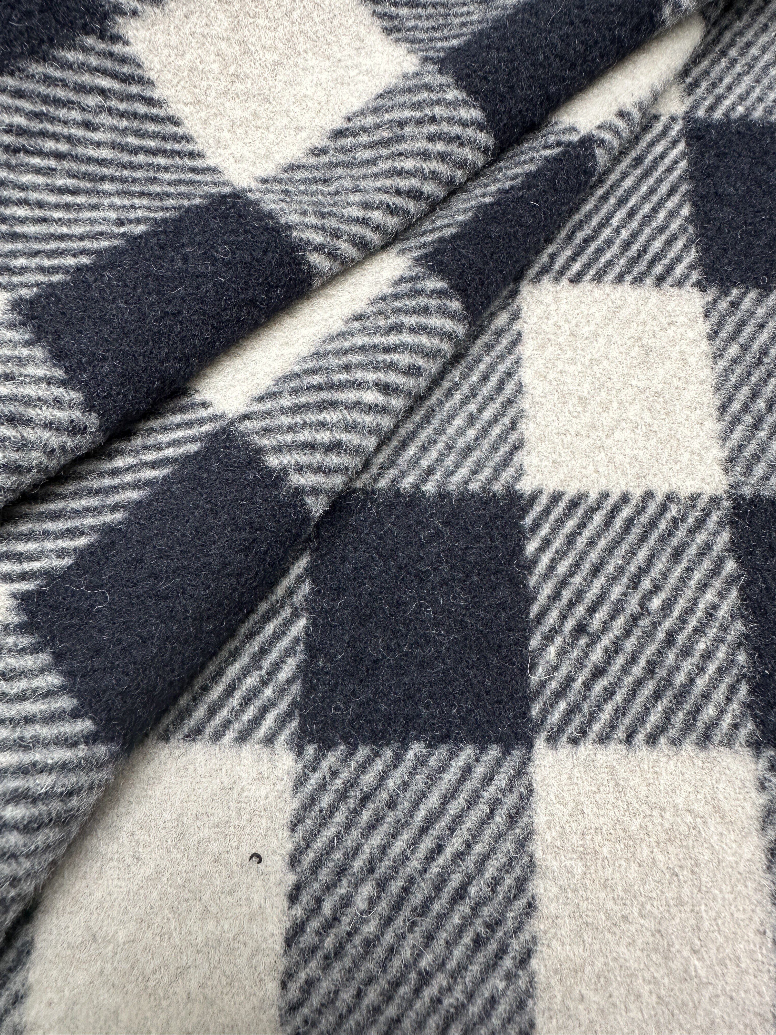 Non. 1447 manteau tissu à carreaux bleu foncé
