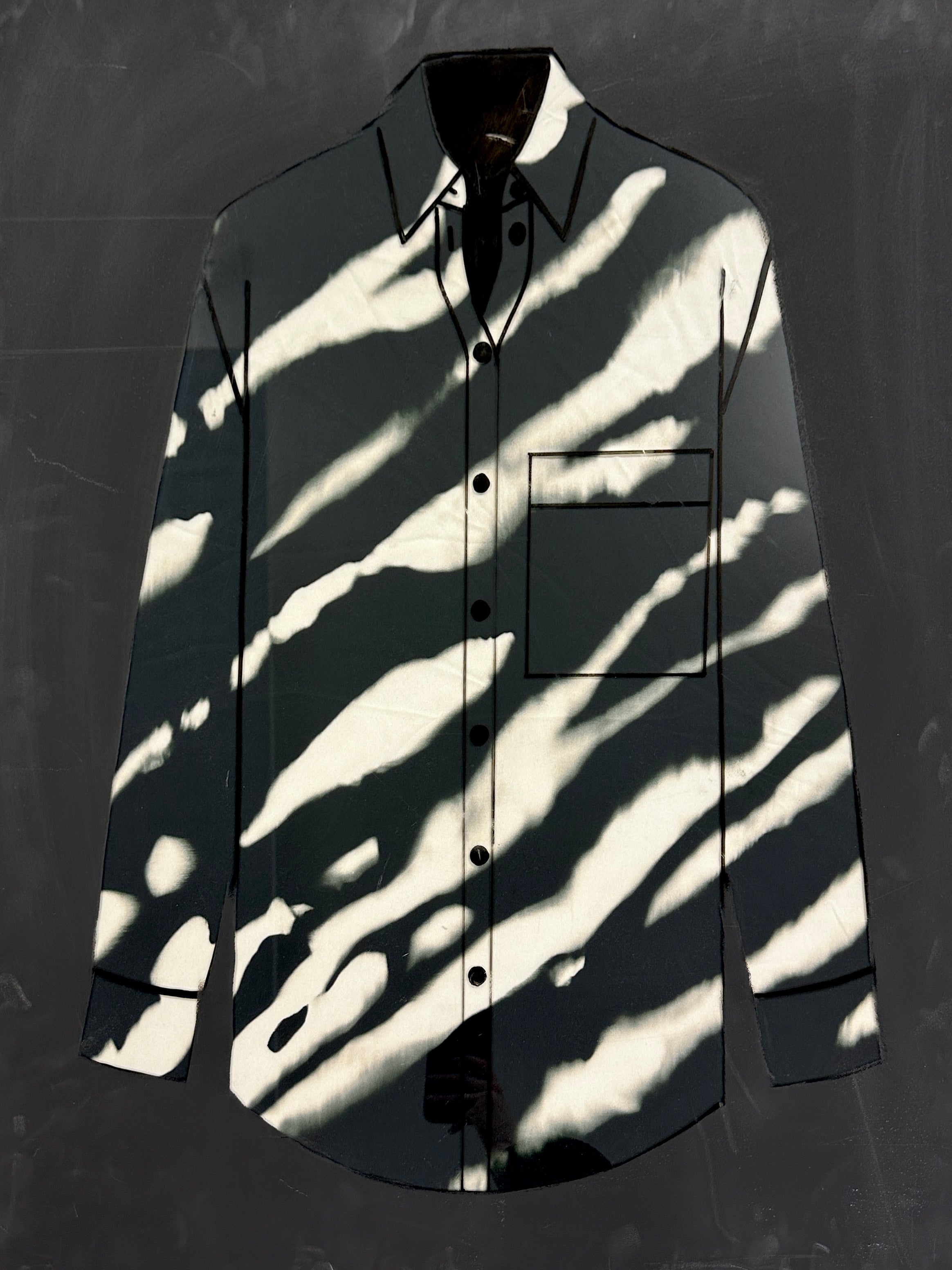 No. 2014 Seidencrepe schwarz weiß