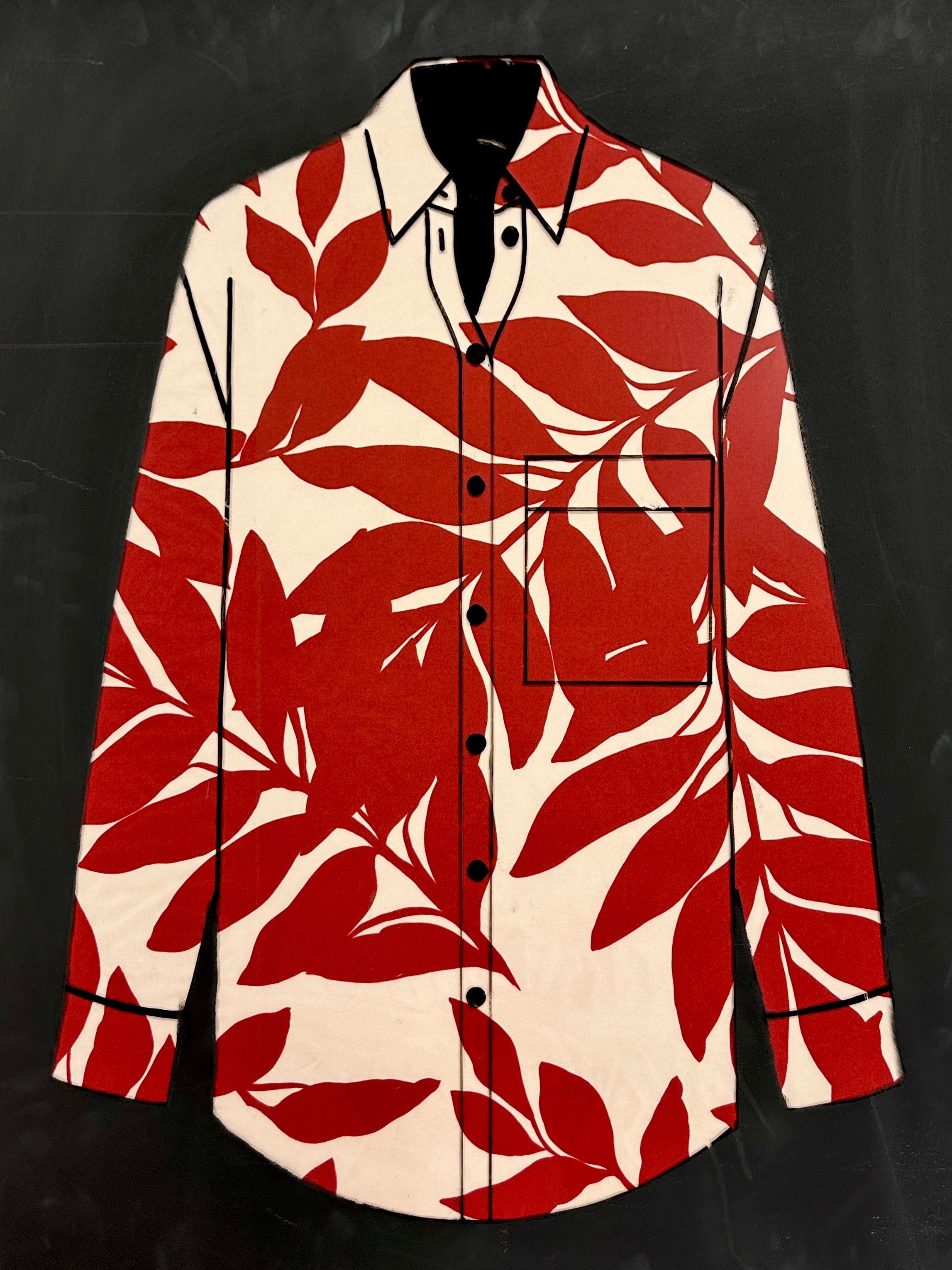 No. 2028 Seidencrepe rote Blätter