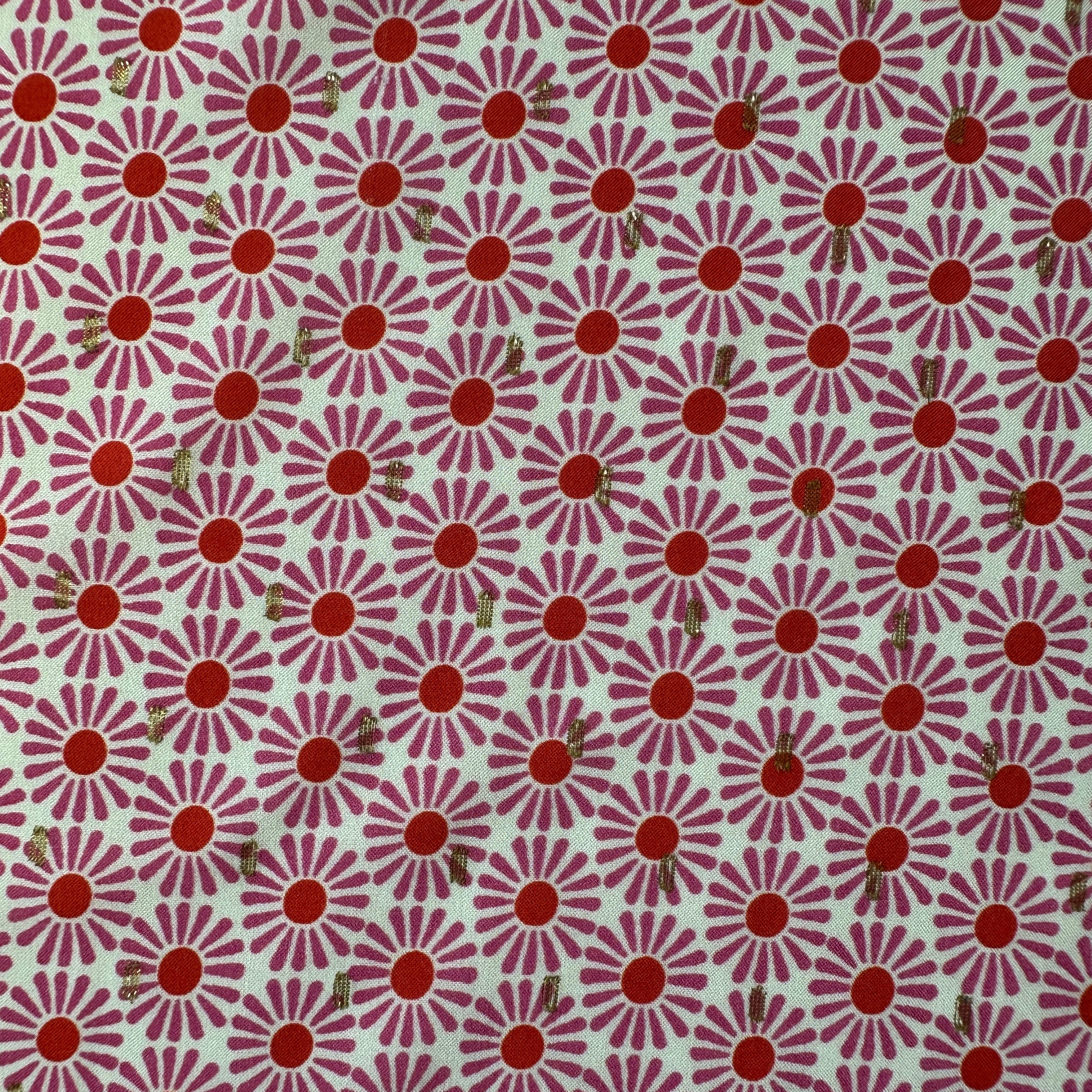 No. 1588 Viskose Print mit Lurex pink