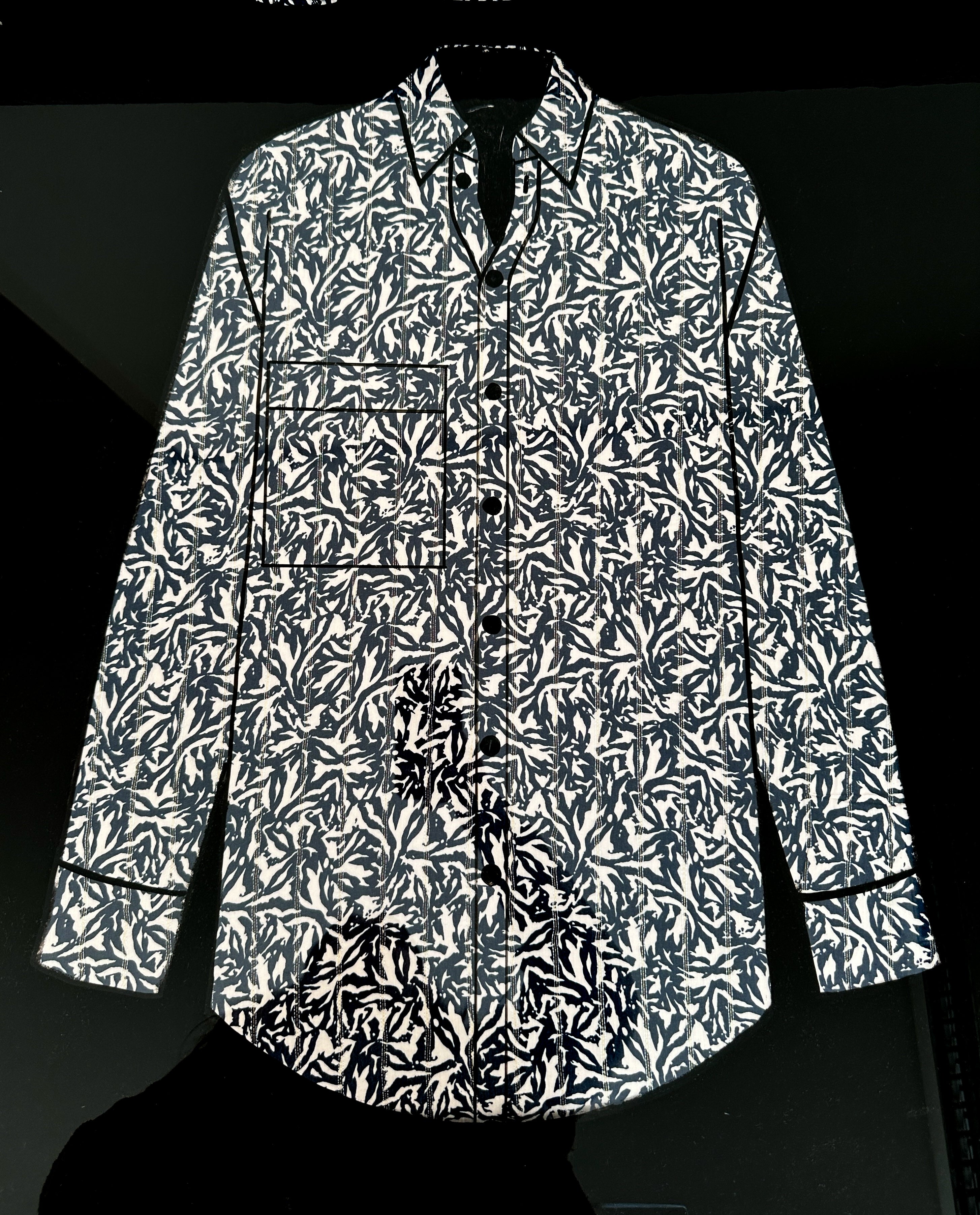 No. 1614 Viskose Druck Abstrakt blau