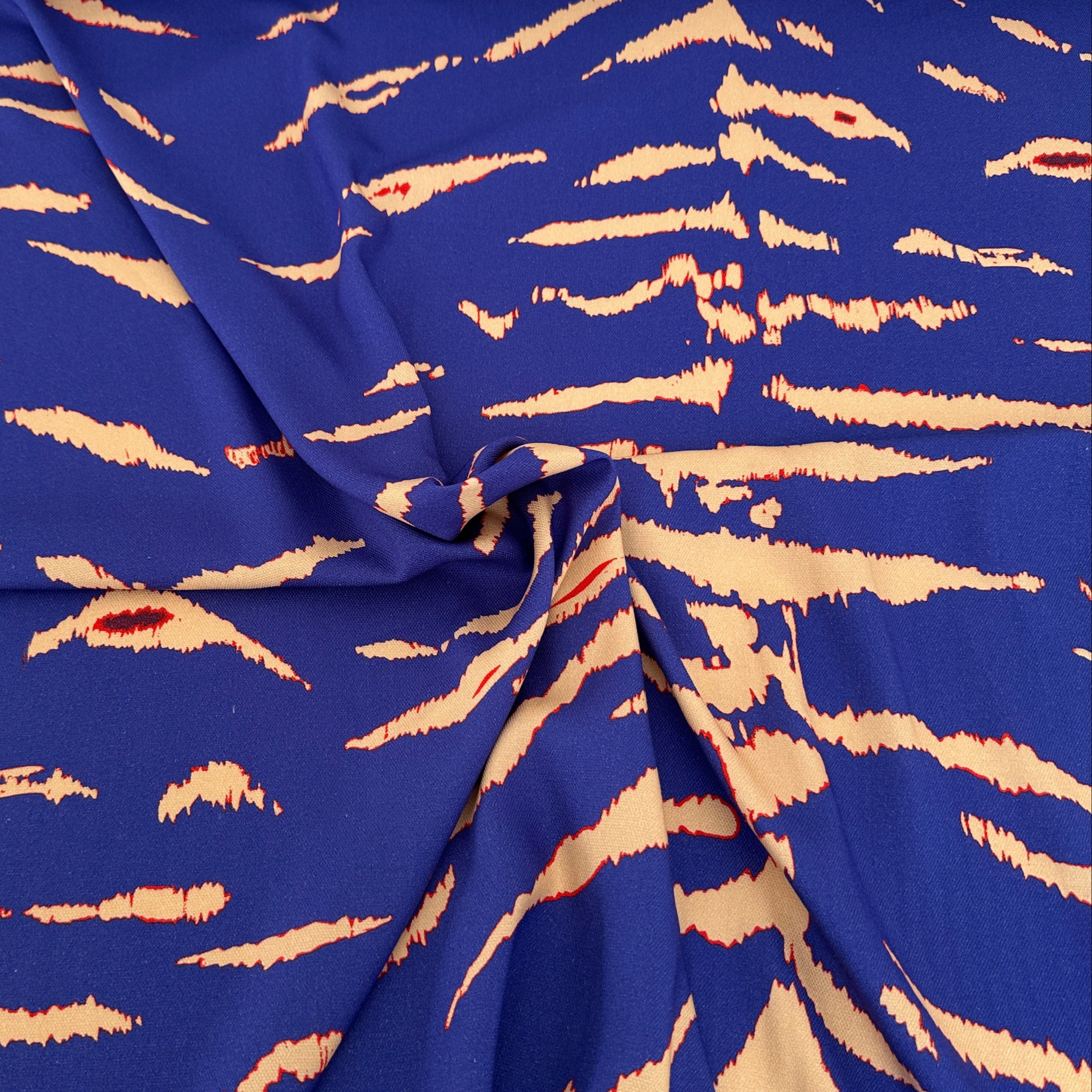 No. 1616 Viskose Druck Animal blau