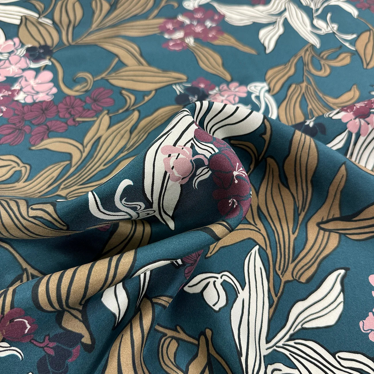 No. 1766 Twilly Seidentwill Blumen petrol