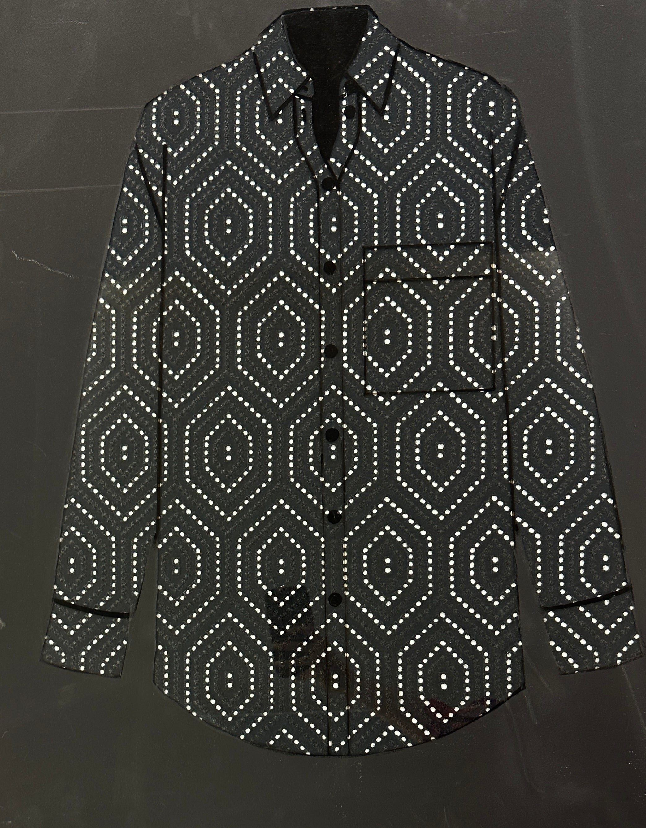 No. 1699 bestickte Baumwolle schwarz