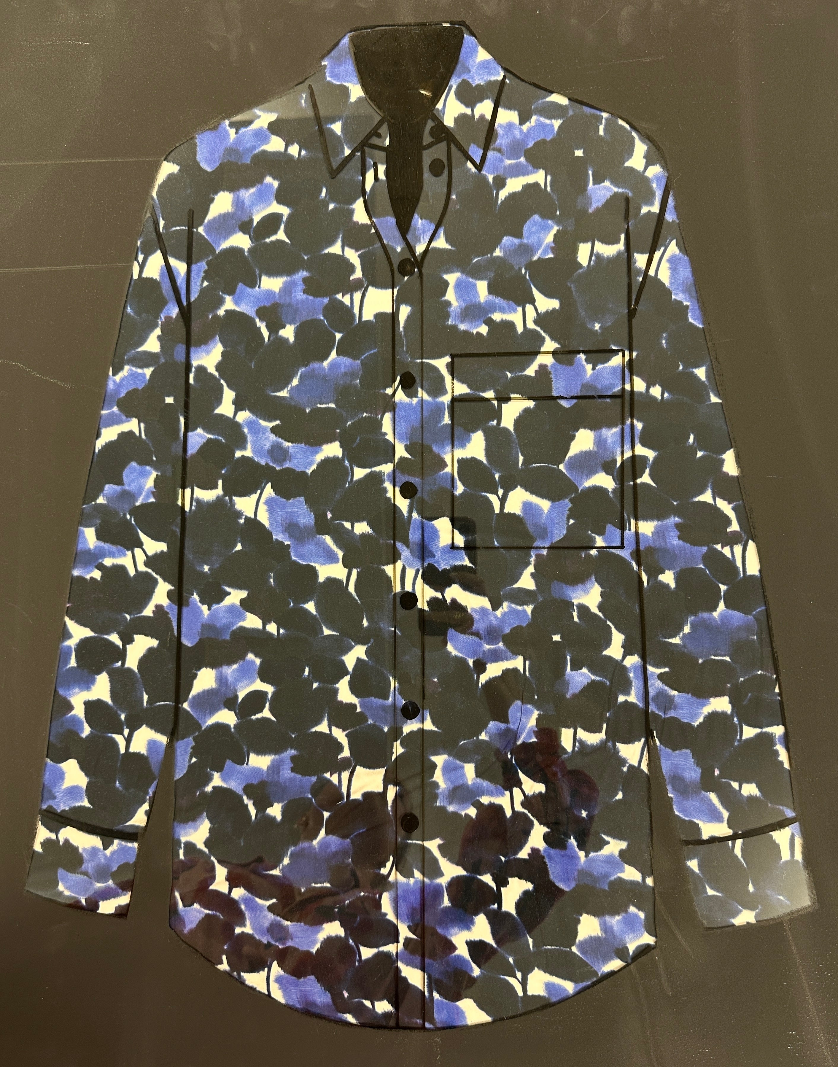 No. 1698 Viskose bedruckt blau