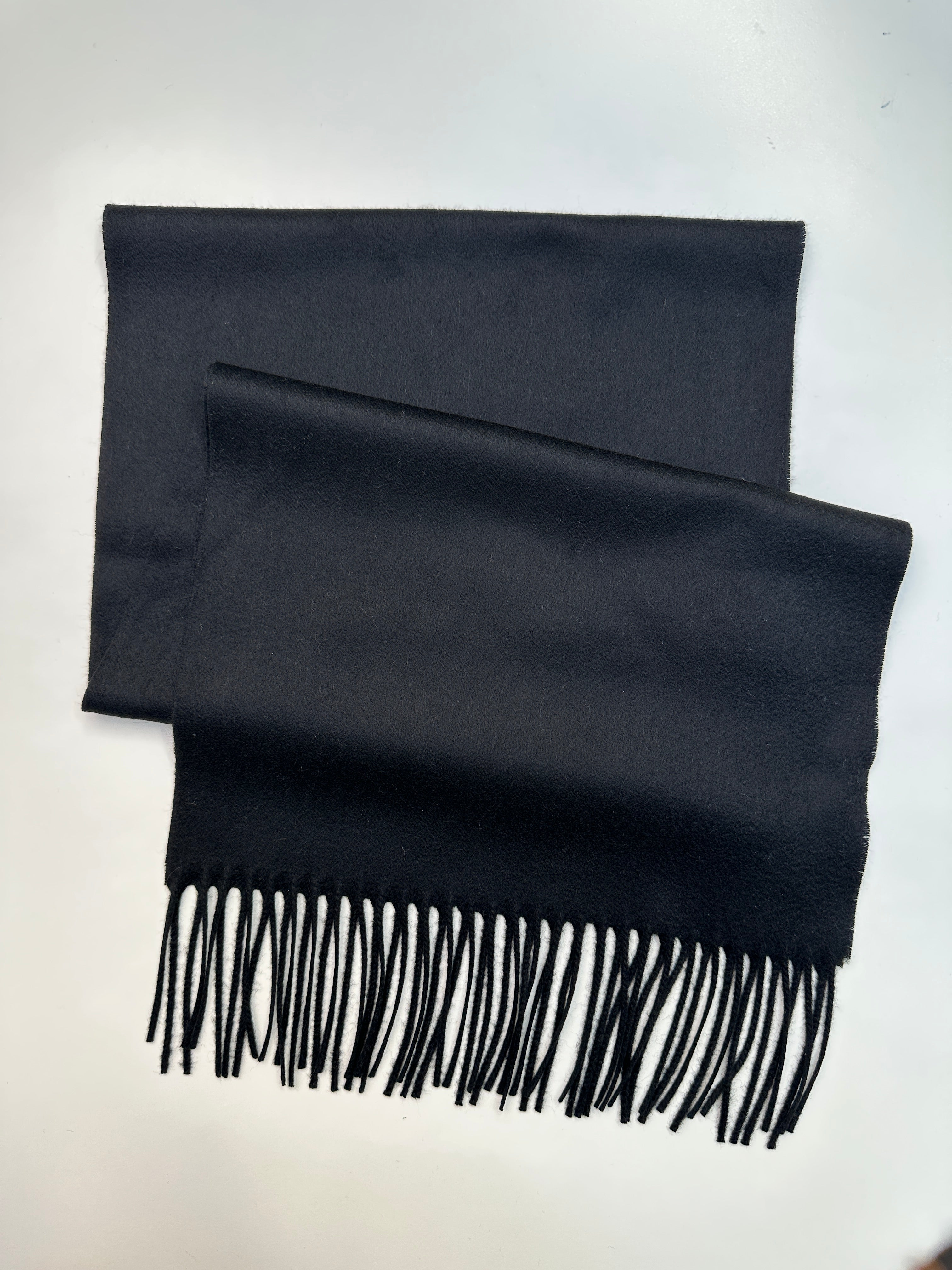 Schal 100% Kaschmir schwarz kurz