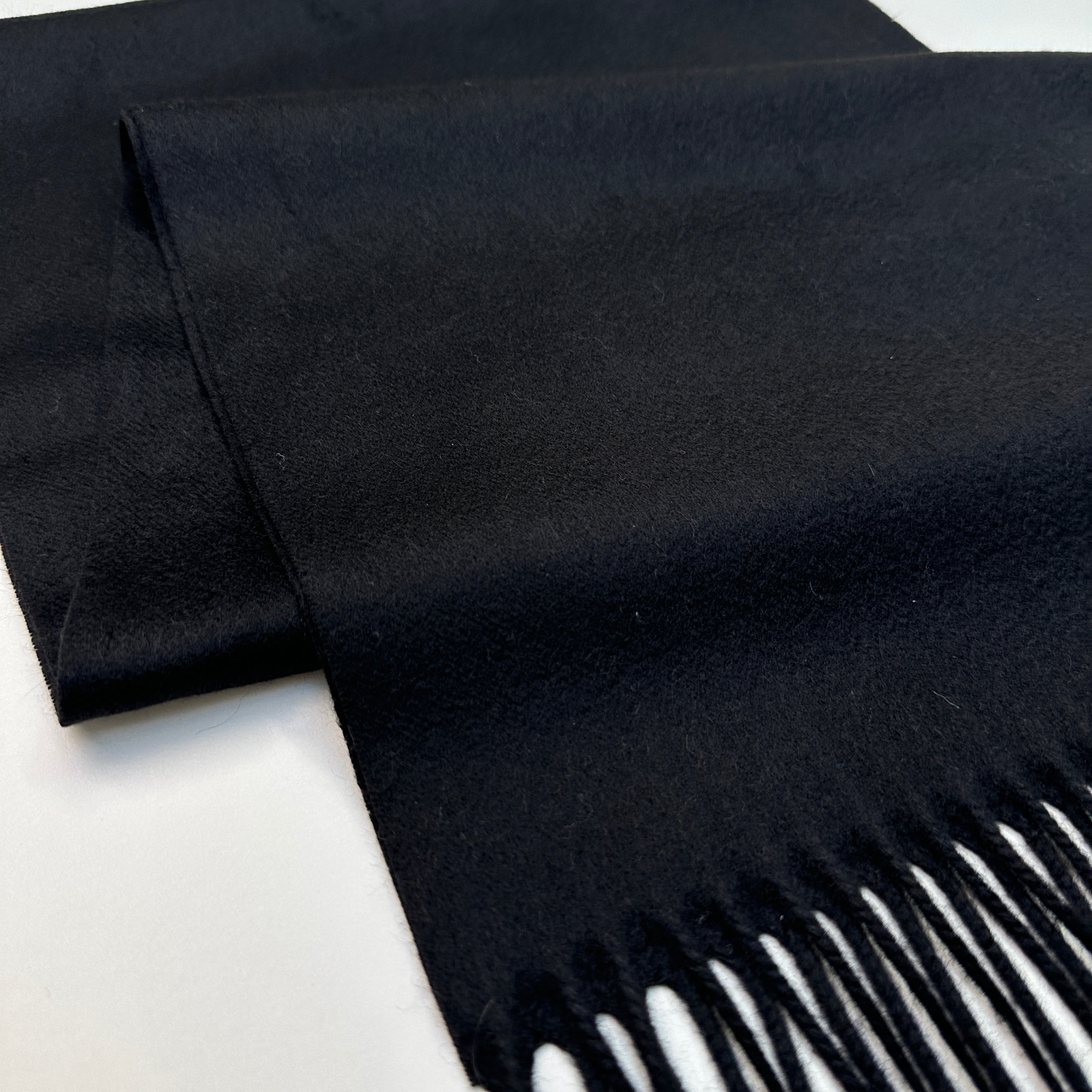 Schal 100% Kaschmir schwarz lang