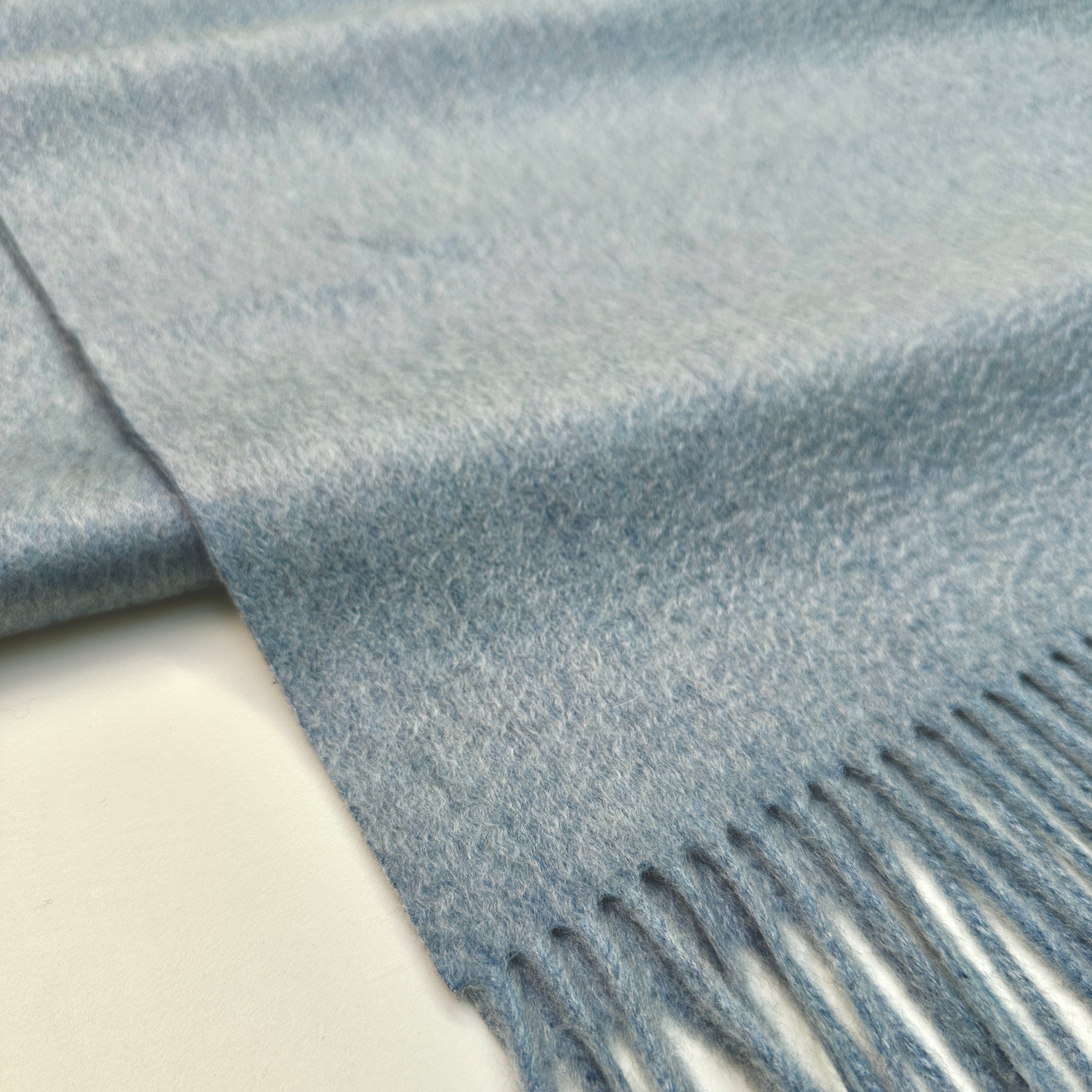 Schal 100% Kaschmir Babyblau melange