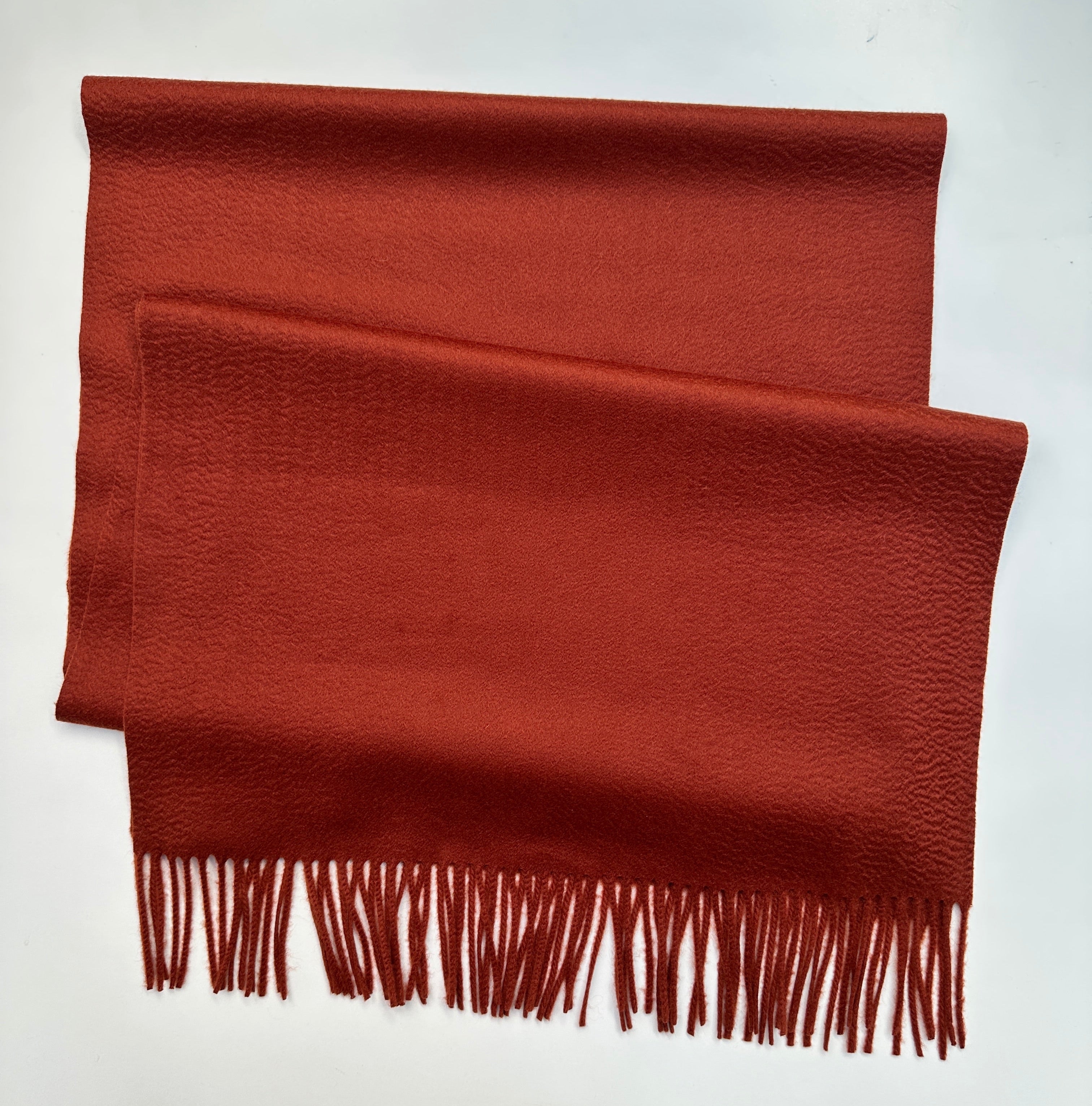Schal 100% Kaschmir rost breit