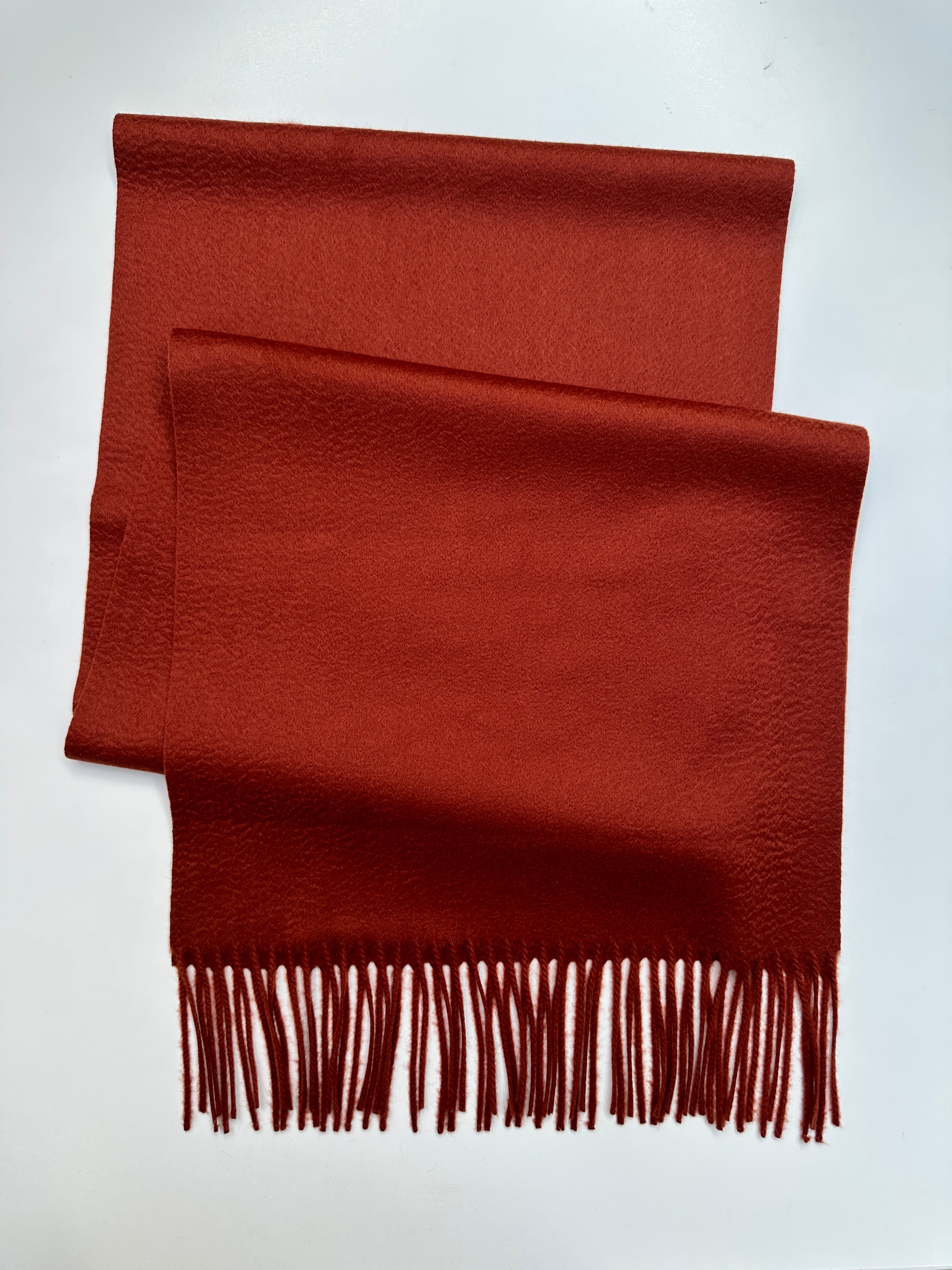 Schal 100% Kaschmir rost schmal