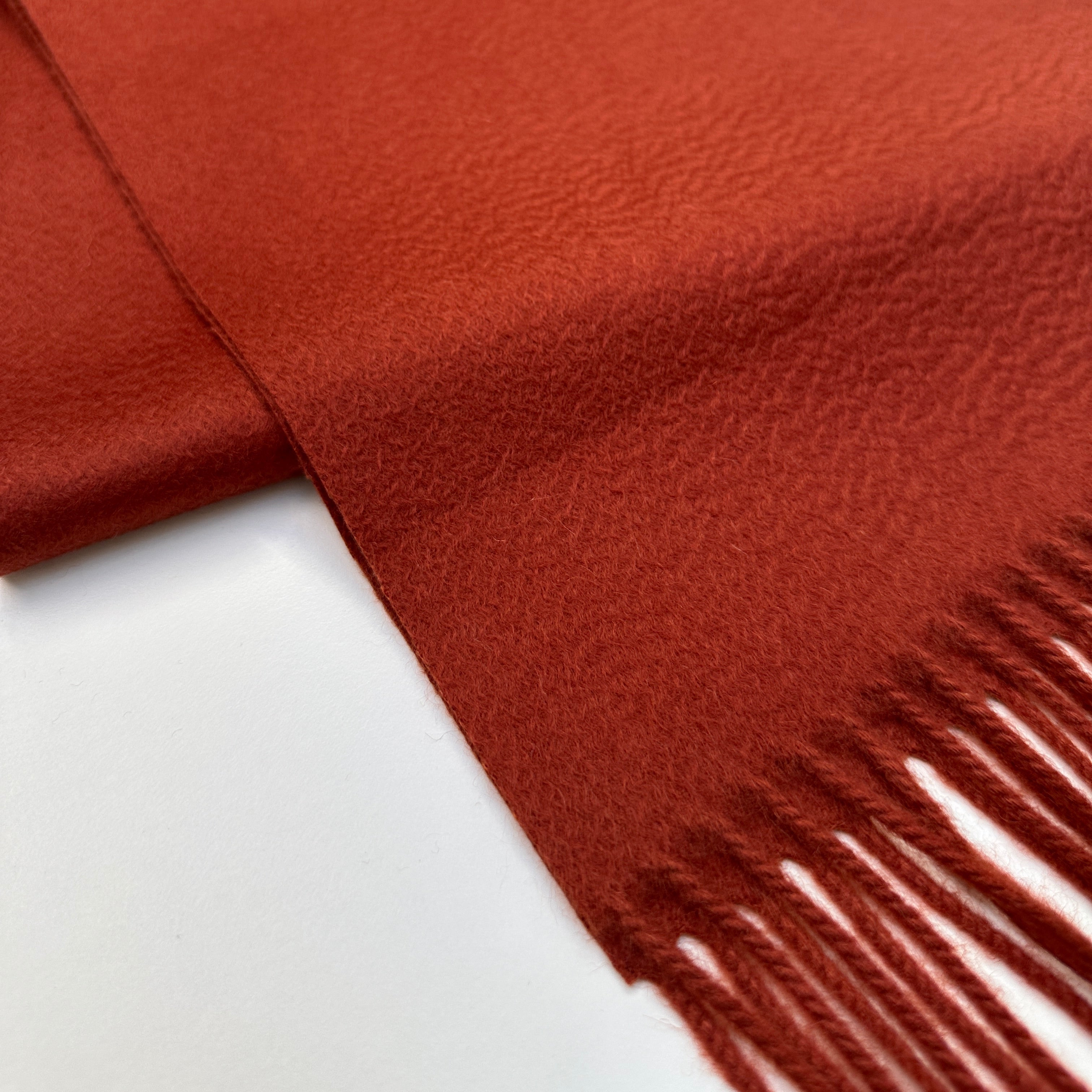 Schal 100% Kaschmir rost breit