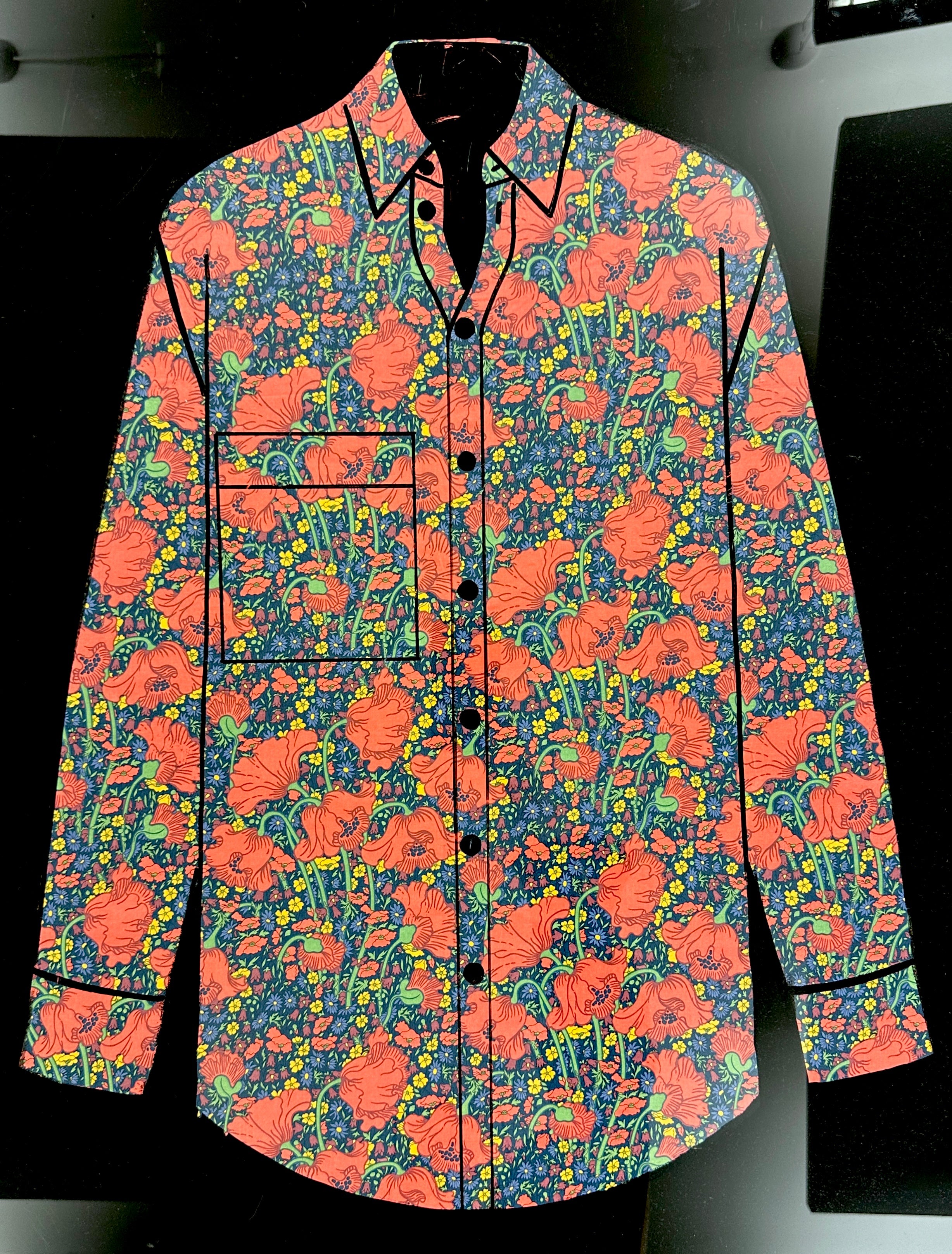 No. 1827 bedruckte Baumwoll-Wollmischung Liberty