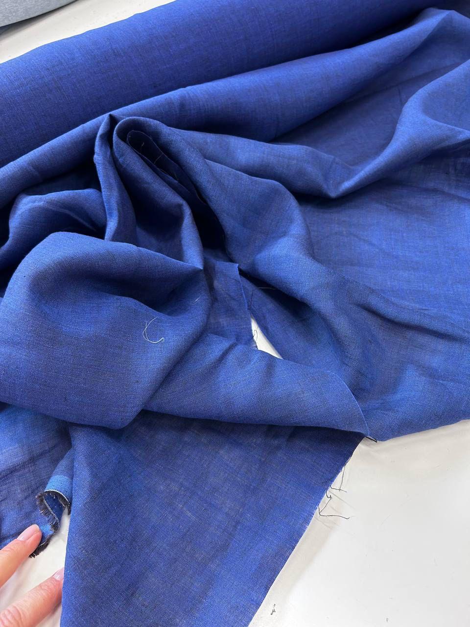 Leinenstoff azurblau – Stoff online kaufen