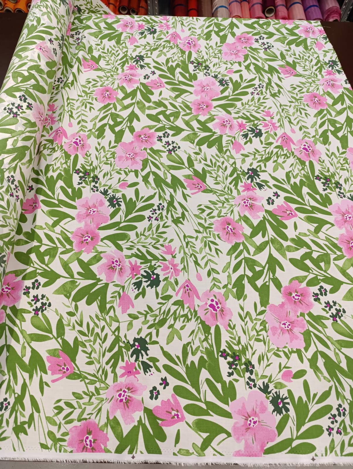 No. 1639 Viskose Druck rosa Blumen