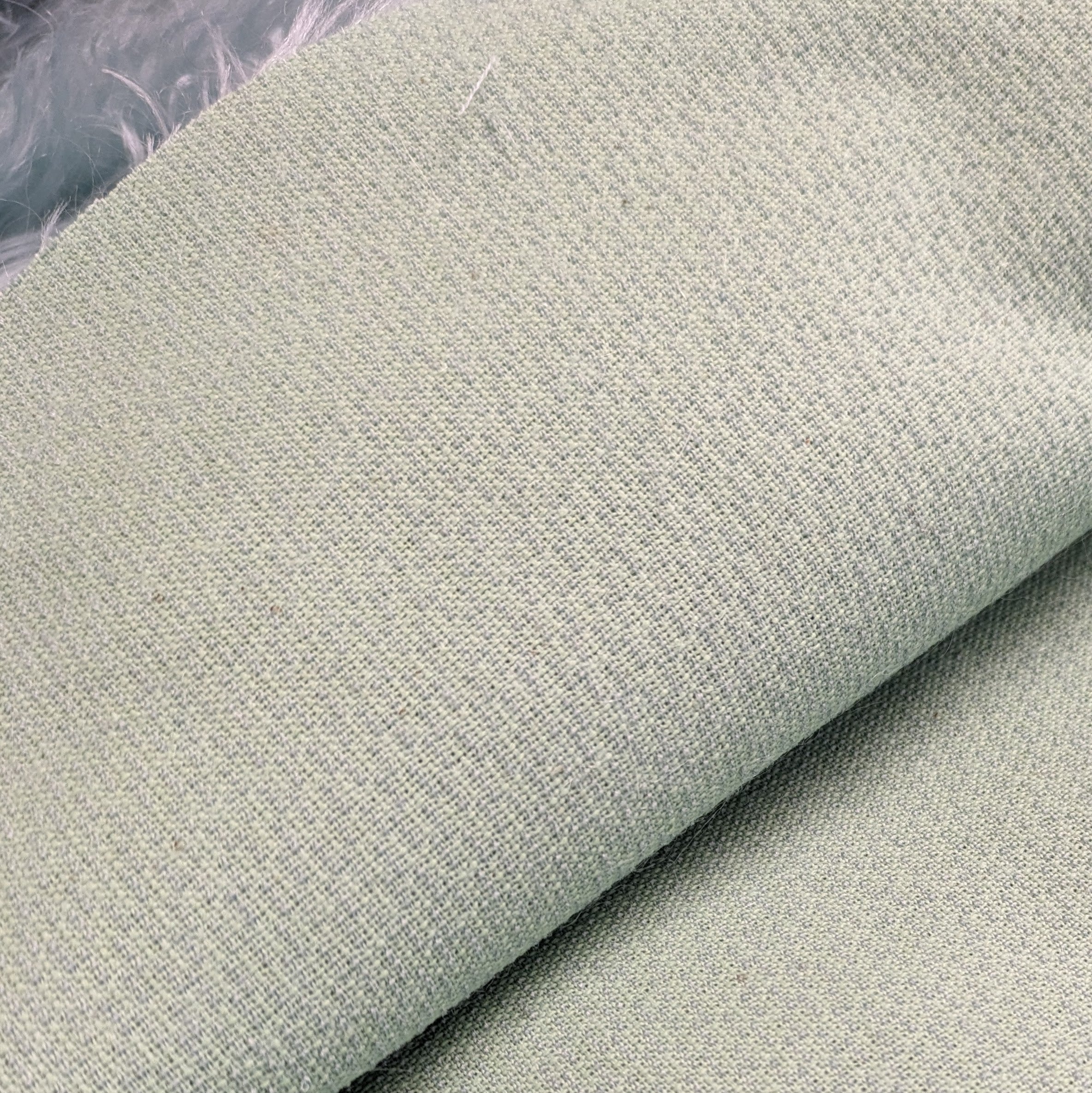 Mint green faux fur