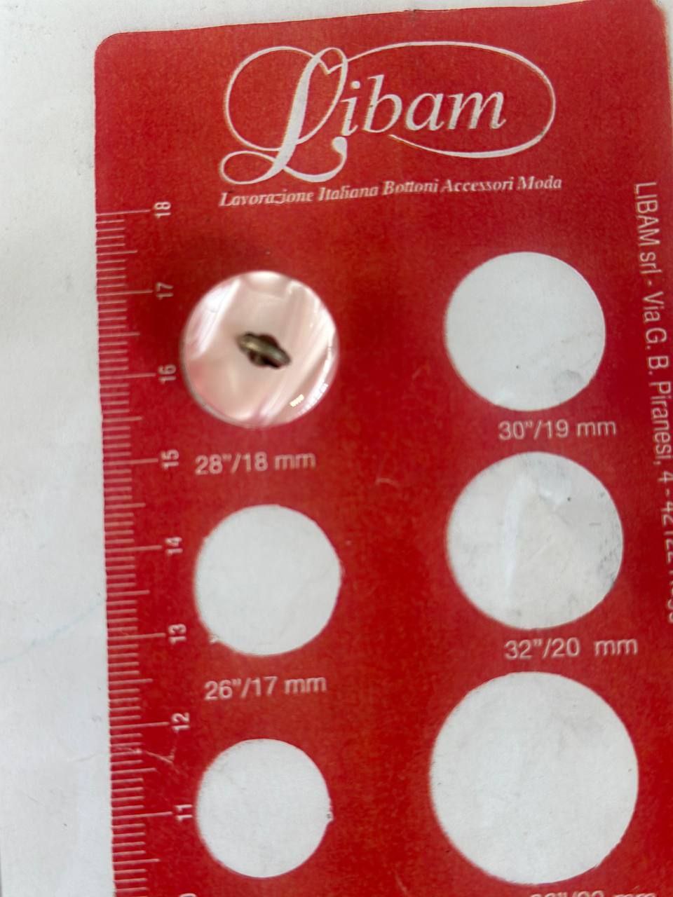 x Knopf rosa Metall MM