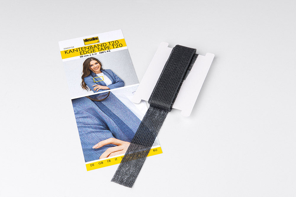 Vlieseline edging tape T20 2cm 5m graphite
