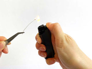 Determine the substance composition by means of a fire test