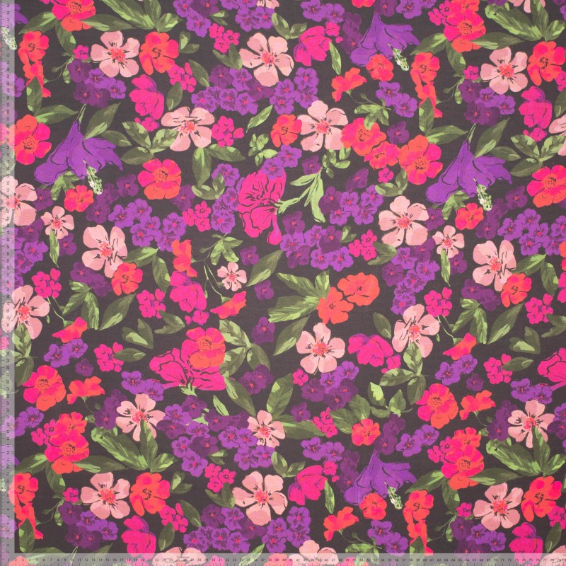 No. 1850 EcoVero Viskose Blumen lila pink