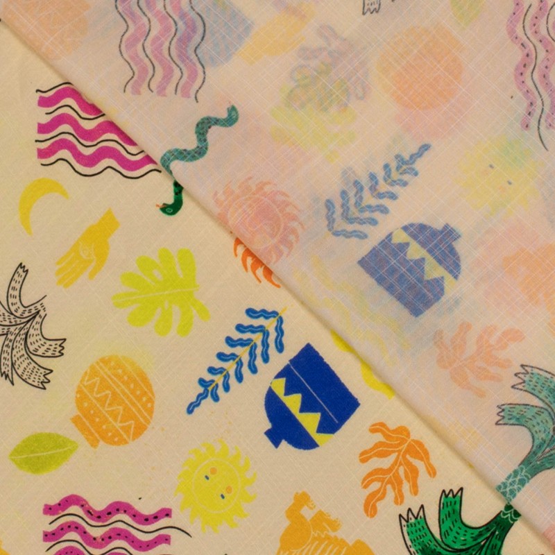 No. 1839 bedruckte Viskose Urlaubsfeeling