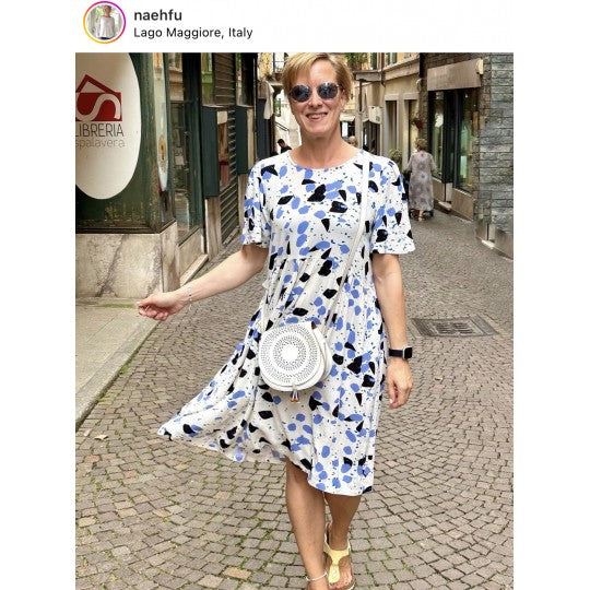 No. 1945 Viksose Crepe Druck blau