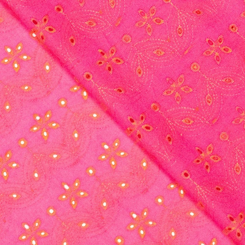 No. 1803 bestickte Baumwolle pink orange
