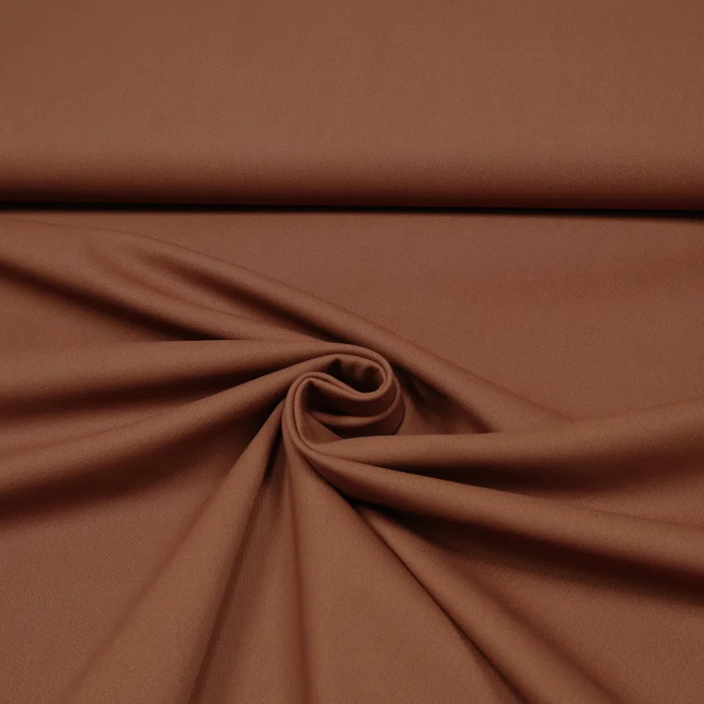 Non. 1412 Gabardine de coton stretch marron fauve