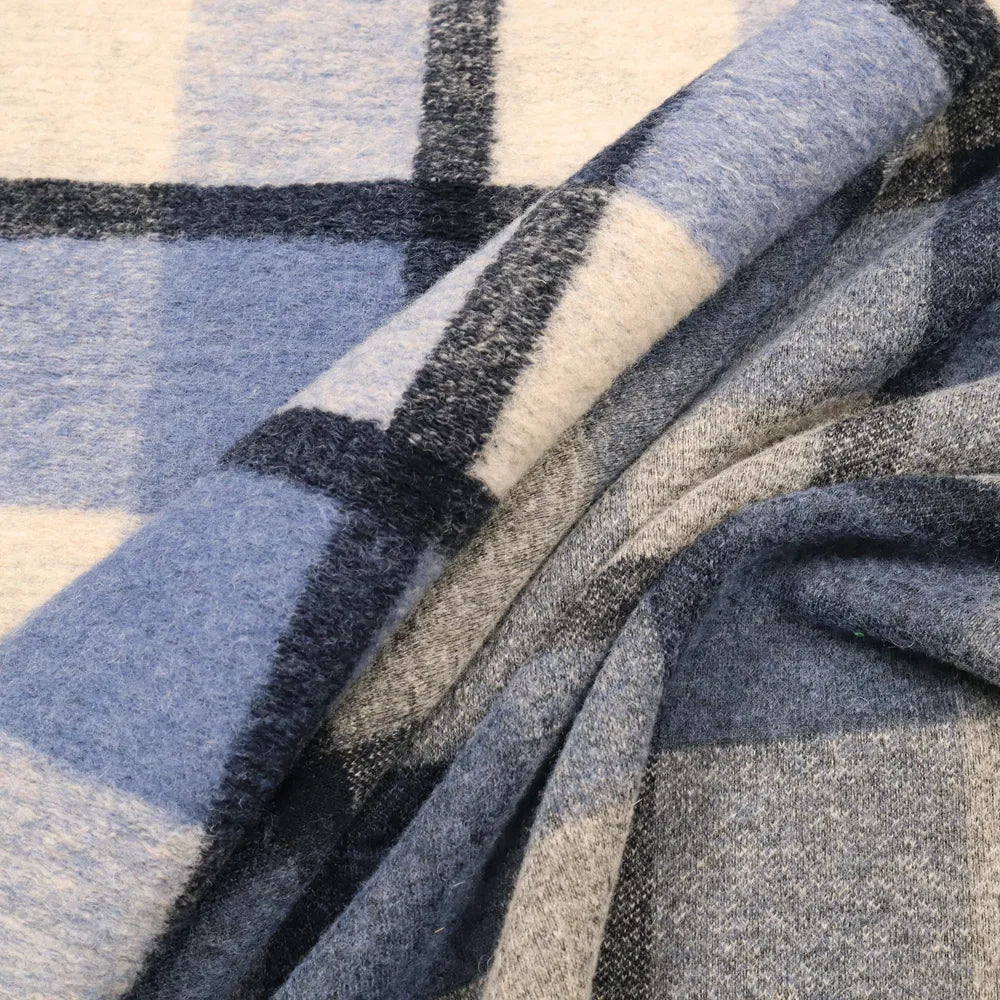 No. 1448 Wollstoff Karo blau | wollweiss