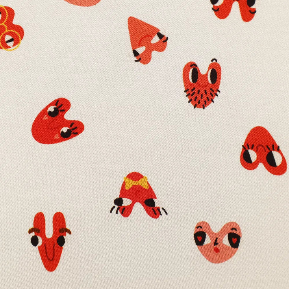 No. 1771 Viskose Satin Emoji Herzchen