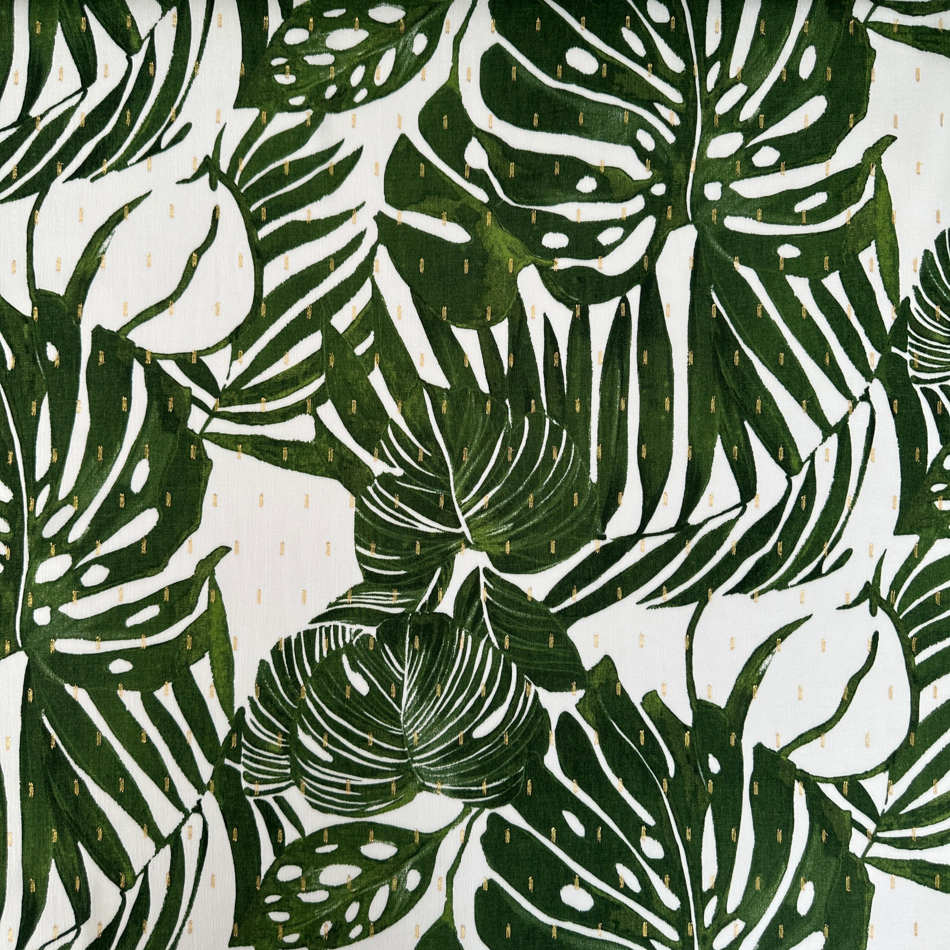 No. 1613 Viskose Druck Palmen Lurex