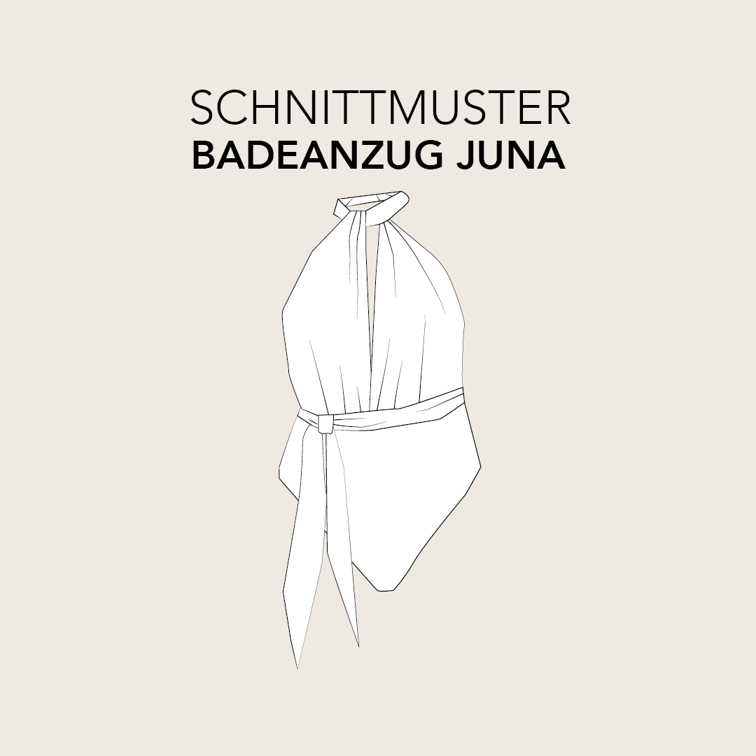 ausgedrucktes Papierschnittmuster Badeanzug Juna
