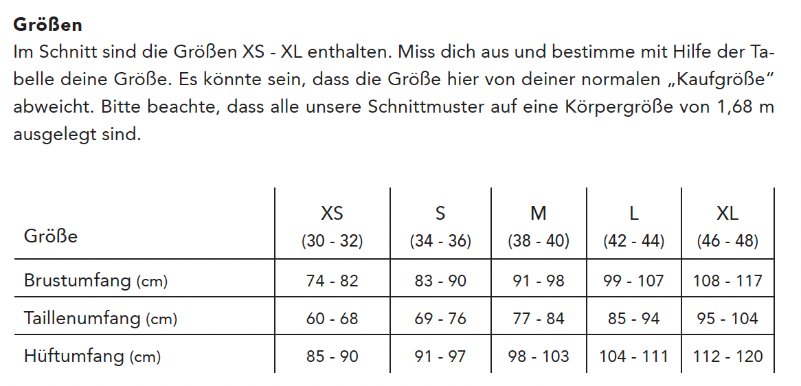 Papierschnittmuster ausgedruckt Hoodie Marla