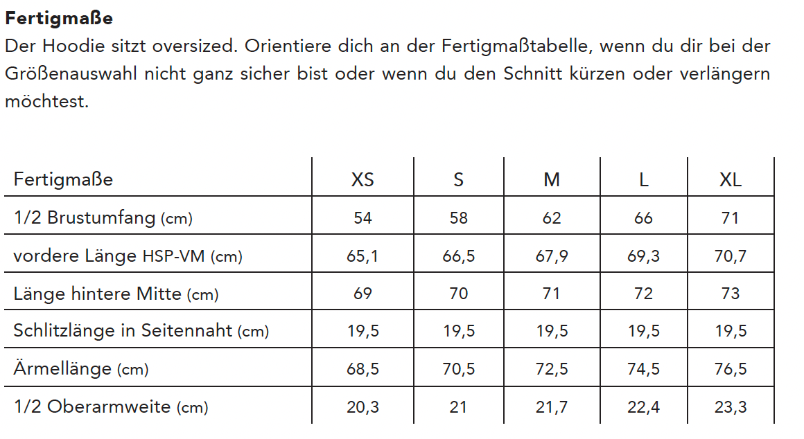 Papierschnittmuster ausgedruckt Hoodie Marla