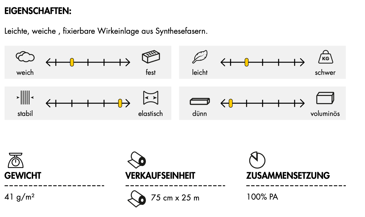 Bügeleinlage Vlieseline ® H609 schwarz