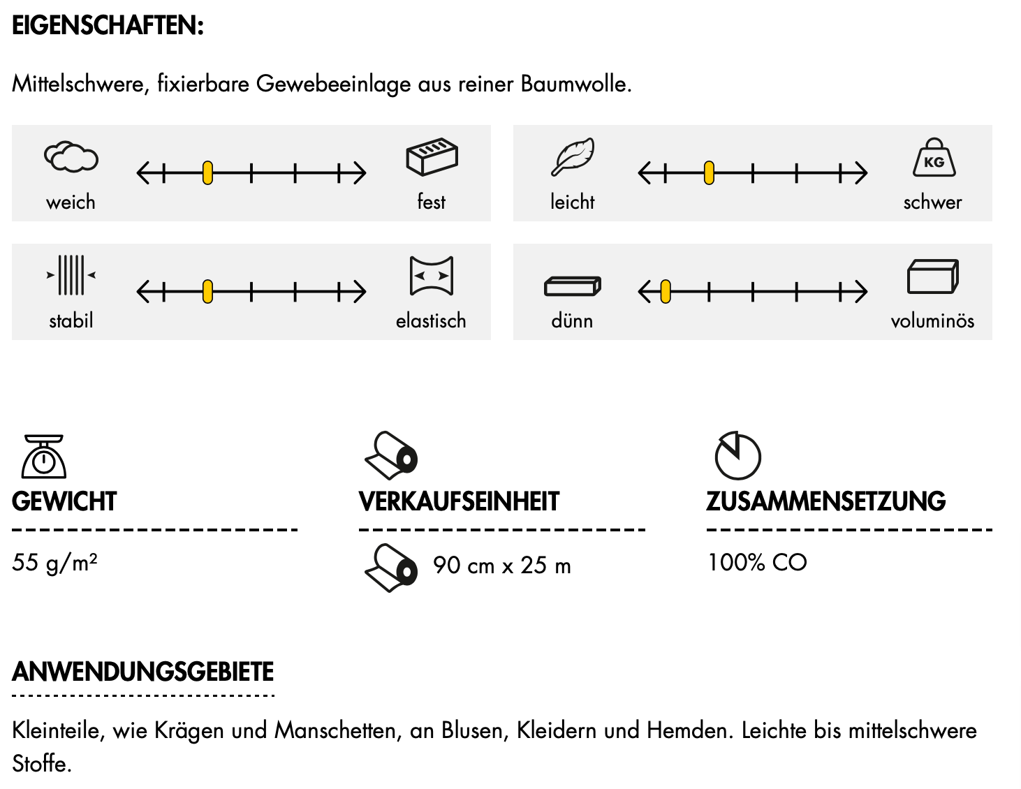 fabric interlining Vlieseline ® G 710 white 